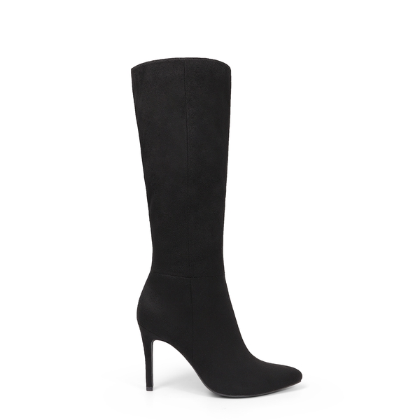Pointed Toe Stiletto Knee High Boots - BLACK-SUEDE - 3